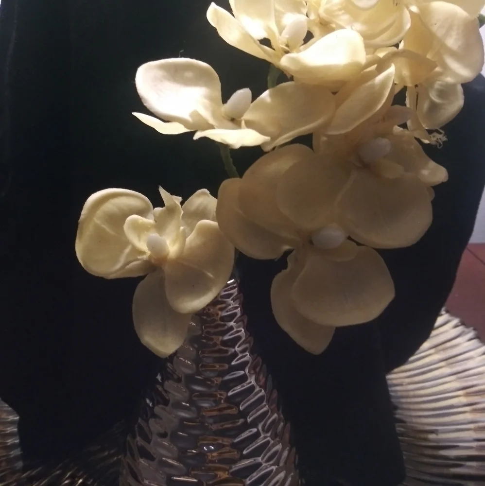 Final Price - Miniature Silver Artificial Orchid Vase